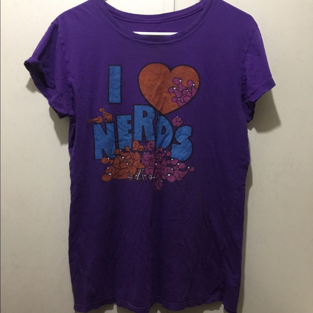 i heart nerds purple t-shirt